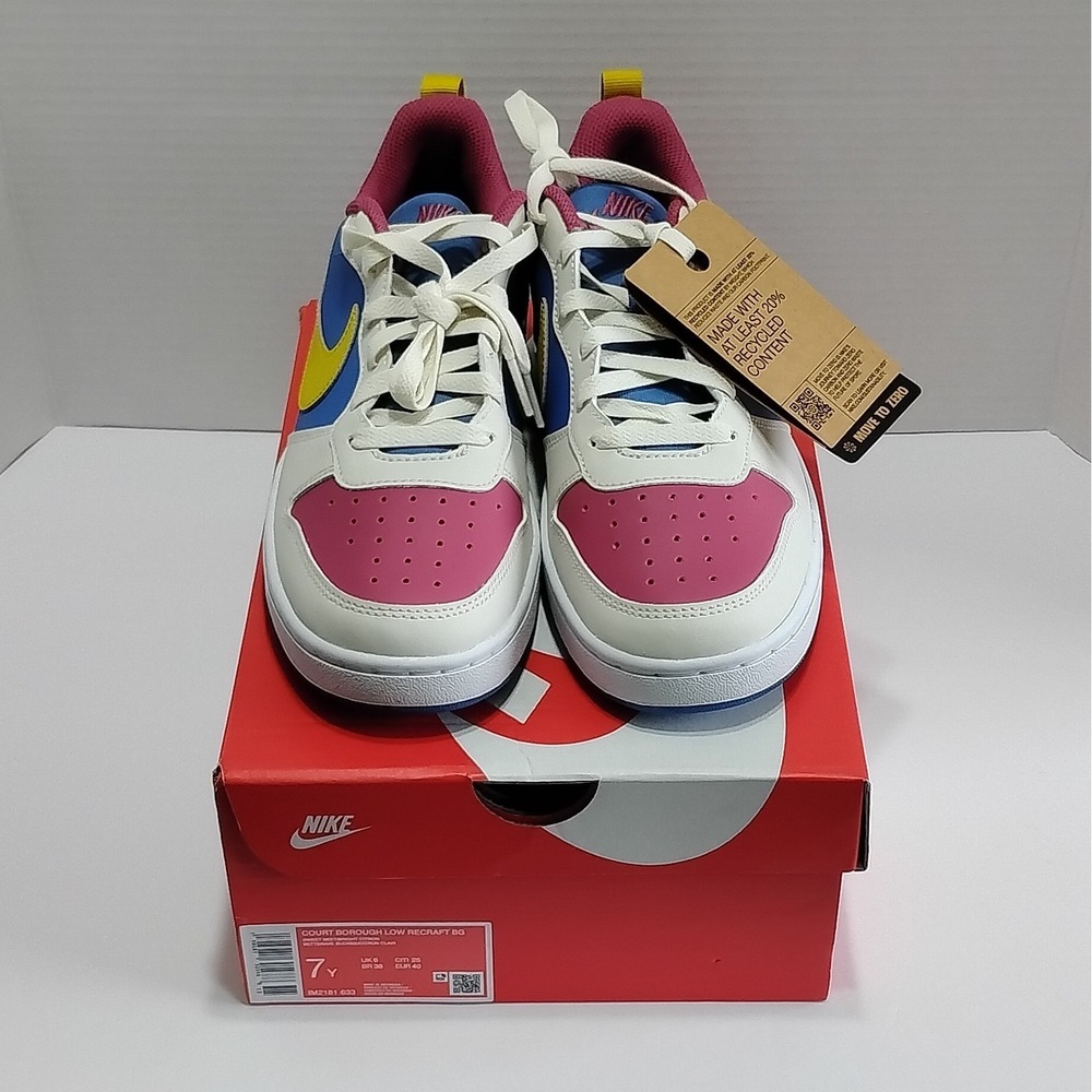 Nike Court Borough Low Recraft "Sweet Beet" and "Cornet Blue"" Kids Sneaker  7Y